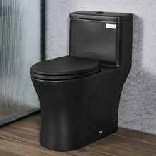 Elongated One‑Piece Dual‑Flush Toilet 12″ Rough‑In (Matte Black)