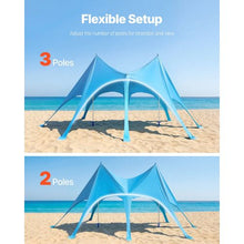 20x13 ft Beach Tent Sun Shelter with UPF50+ Sun Protection 9.2 ft Tall  for Family Outings Camping (Blue)