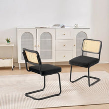 Modern Rattan Dining Chairs Set of 2 for Kitchen & Dining Room