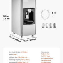 120W Power Ice Dispense Storage Bin for Ice Maker AB-130BLS