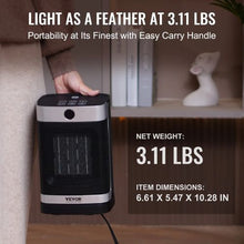 1500W Ceramic Space Heater with Thermostat & Remote, 2-Level Quiet Fan for Office or Room