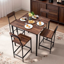 35 In Bar Table Set with Rounded Edge Design with Four Stools for Living Room and Kitchen