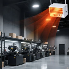 5000W Electric Garage Heater Ceiling Mounted 240V Shop Heater with 2 Heat Settings Low Noise Cross-Flow Fan & Overheat Protection for Indoor Workshop or Warehouse White