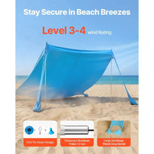 11 x 11 Ft  Beach Tent Sun Shelter UPF50+ Sun Protection 6.6 ft Tall for Family Outings Camping (Blue)