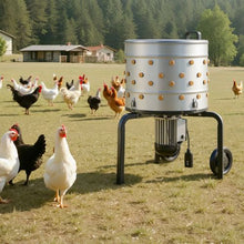 Chicken Plucker Machine – 19.7" Drum 750W 275RPM 98 Soft Fingers Stainless Steel Feather Remover with Transport Wheels