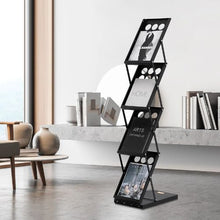 Foldable 4-Tier Brochure Display Rack Portable Stand ZG-TSZLJ