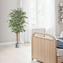 5 ft Artificial Ficus Tree with Black Pot and Natural Wood Trunk for Home Office Living Room