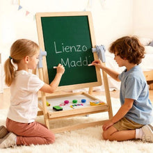 Kids Wooden 2-in-1 Art Easel – Rotatable Double-Sided Drawing Board for Kids