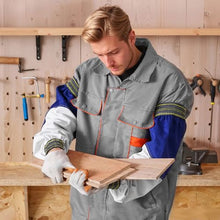 Heat Resistant Welding Arm Sleeves – Sheepskin Leather & FR Cotton Safety Sleeves with Elastic Cuffs