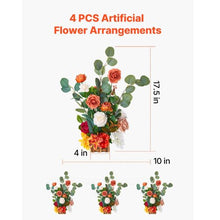 Orange Floral Centerpieces Freestanding Flower Arrangements for Wedding JN-PJ-01 (Pack of 4)