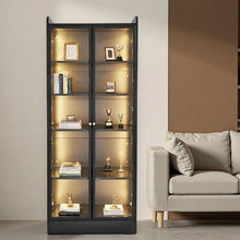 67-Inch Display Cabinet with Doors Lighted Curio Cabinet with Shelves
