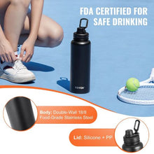 40 oz Insulated Stainless Steel Water Bottle Double-Wall, Leakproof Wide Mouth for Indoor & Outdoor Use