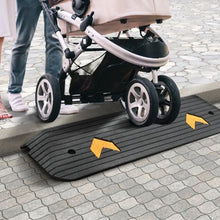 Upgraded Rubber Threshold Ramp 1" Rise Wheelchair Ramp Doorway, Natural Curb Ramp Rated for Wheelchair and Scooter