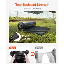 20 x 100' Ft 10 Mil Black Thick Plastic Sheeting Roll Plastic Drop Cloth Painters Tarp Multi-Purpose Plastic Sheeting Heavy Duty
