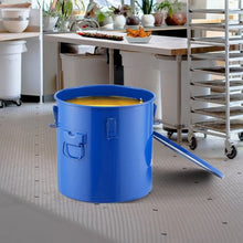 8-Gal Fryer Grease Bucket Carbon Steel with Rust-Proof Coating Lid Lock Clips Filter Bag – (Blue)