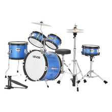Kids 5-Piece 14″ Junior Drum Set – Beginner Kit with Throne & Cymbal (Blue)