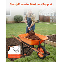 5 Cu. Ft. Garden Dump Cart – 330 lbs Capacity One Wheel Wheelbarrow with Metal Handle & 16" Wheel (1-Wheel)