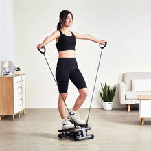 Mini Stair Stepper – Hydraulic Fitness Stepper with Resistance Bands Full Body Cardio Workout LCD Monitor 330LBS Capacity