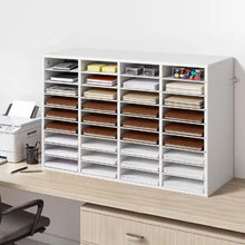 36 Compartment Wooden Literature Organizer Mail Sorter for Office – (White)