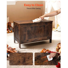 Kids Wooden Storage Bench with Safety Hinge (Brown)