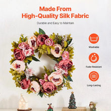 19 Inch Pink Peonies Hydrangeas Year Round Wreath Artificial Decorative Wreath WA53362
