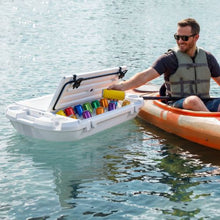 40 QT Floating Cooler with Dry Storage & Tow Rope Floating Ice Chest (White)