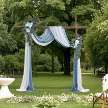21' Ft Blue and White Wedding Arch Draping Fabric Reception Backdrop Wedding Decoration Artificial Wedding Arch Flowers Kit XH-HQ06 (Pack of 4)
