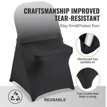 30PCS Stretch Spandex Folding Chair Covers Universal Washable Slipcovers (Black)