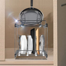12 Inch Pan and Pot Rack 2-Tier Expandable Pull Out Under Cabinet Organizer for Kitchen LX-C9285