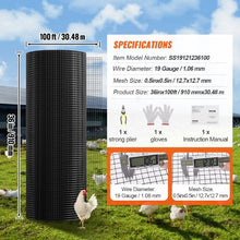 36 Inch X 100 Ft Galvanized Wire Mesh Roll And  19 Gauge Chicken Wire Fence Coop Barrier SS19121236100