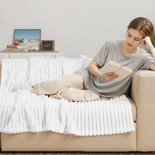 Fleece Throw Blanket 50 x 60"Soft Flannel Blanket Lightweight Throw (White)