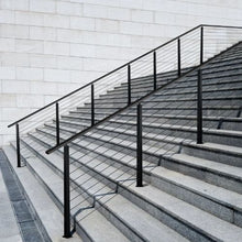 36" Stair Railing Post, 30° Angled Holes, Black Stainless Steel