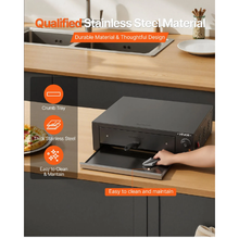 16-Inch Electric Pizza Oven 1750W Countertop Pizza Maker Dual Heat 77–572°F Timer & Temp Control