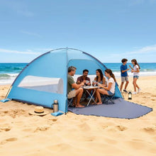 6-Person Beach Tent Sun Shelter – UPF 50+ Portable Canopy with Carry Bag & Sand Pockets for Camping Fishing & Outdoor Use