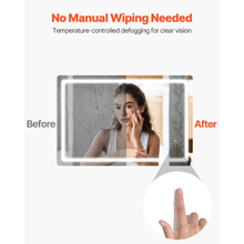 32" x 48" LED Bathroom Mirror with Anti-Fog Frontlit & Backlit Dimmable 3-Color Temperature Wall Mounted