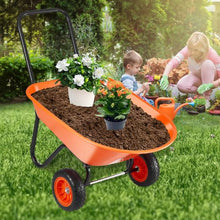 5 Cu. Ft. Garden Dump Cart – 397 lbs Capacity, 2-Wheel Wheelbarrow with Handle & 10" Wide Wheels