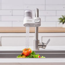 Faucet Mount Water Filter Vertical Carbon Fiber Purifier for Sink Tap Removes Chlorine & Lead, 3 Filters White