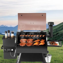 8-in-1 Wood Pellet Grill Smoker 575 sq. in. with LCD Screen Meat Probe 500°F Max Temperature – (Black)