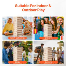 60-Block Giant Tumbling Timber Toy, Wooden Stacking Game with Carry Bag & Scoreboard, Indoor/Outdoor Fun