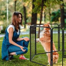 Dog Playpen 8-Panel 24" Foldable Metal Fence with Door Bag & Pad