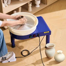 Pottery Wheel 14" Ceramic Forming Machine 60-300 RPM Foot Pedal Detachable Basin Blue