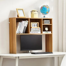 Desktop Bookshelf 1-Tier Storage Rack with Anti-Slip Feet (Wood Color)