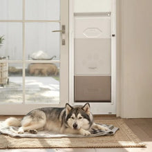 91 to 96 In Dog Door for Sliding Glass Door Adjustable Height  with Metal Rotating Hinges for Renters