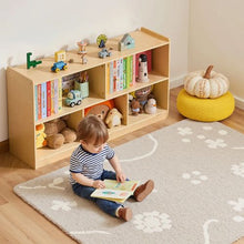 45-Inch Montessori Bookshelf 5-Section Toy Storage Organizer for Kids Daycare Furniture (Brown)