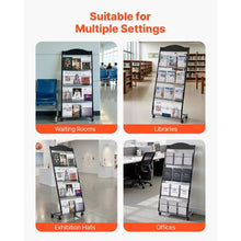 4-Tier Brochure Display Rack with Wheels Floor Stand HS-Z13
