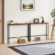Behind Couch Narrow Console Table with Power Outlets 2-Pack