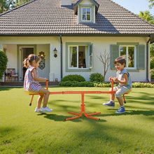 360° Swivel Kids Seesaw, 4-Prong Sit & Spin Teeter Totter, 100 lbs/Seat, Outdoor Toy for Ages 3+