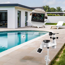 7-in-1 Wi-Fi Weather Station 7.5-Inch Display Solar Outdoor Sensor Pool Thermometer Rain Gauge & Wind Speed