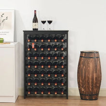 42 Bottle Wine Rack with 7-Tier Solid Bamboo Wood Storage Racks for for Kitchen Bar and Cellar (Black)