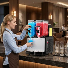 Commercial 6L/1.6Gal x 2 Tank Slushie Machine - Self-Cleaning Frozen Drink Maker for Restaurants Bars & Parties